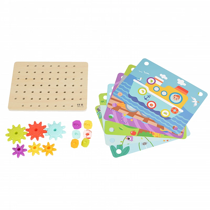 Дървена образователна играчка Игра със Зъбни Колела Tk352 от Tooky Toy