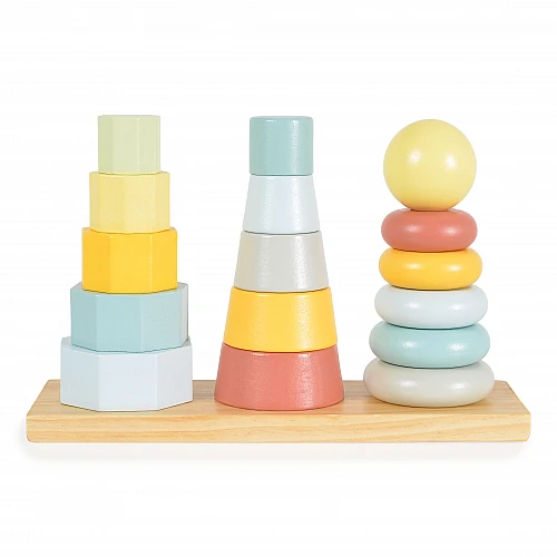Дървена образователна играчка Низанка с Пирамиди Tkf008b от Tooky Toy