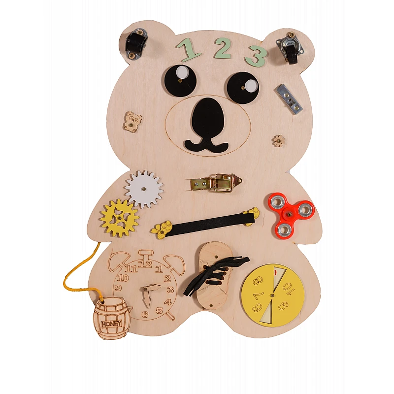 Дървена образователна играчка Монтесори Дървена Дъска Bear от Moni Toys