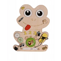 Дървена образователна играчка Монтесори Дървена Дъска Frog от Moni Toys