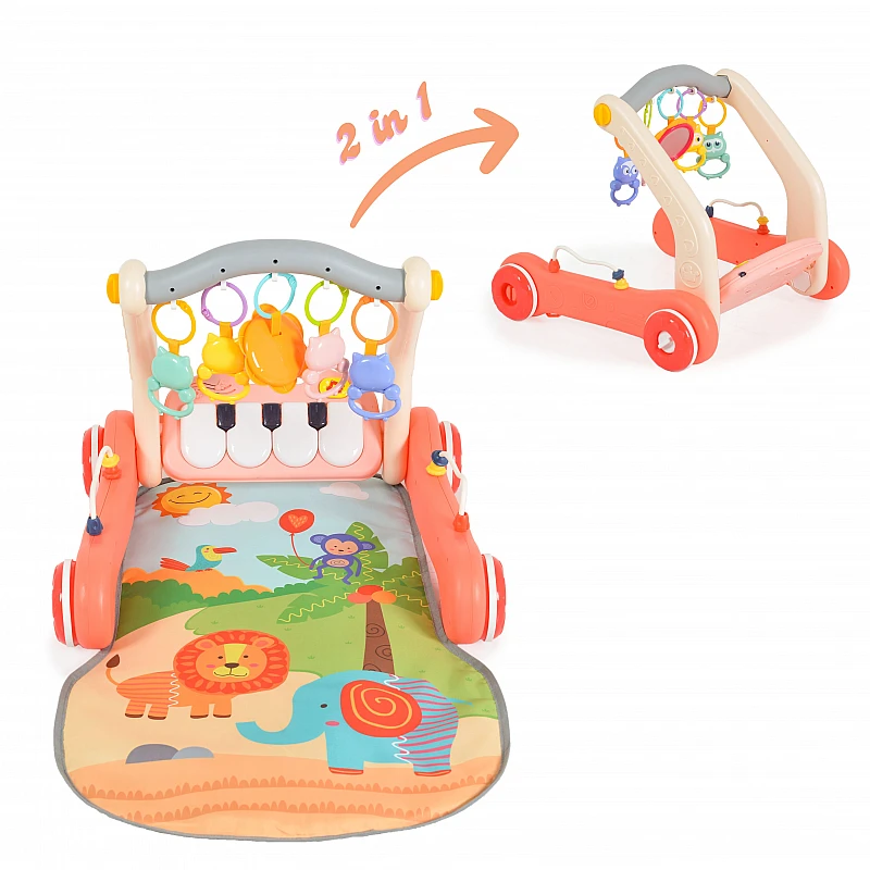 Детска играчка за прохождане 2в1 Piano Pink He0638 от Moni Toys