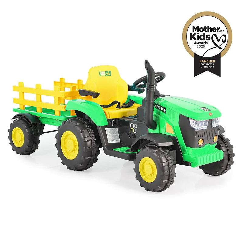 Акумулаторен трактор Rancher Зелен от Moni