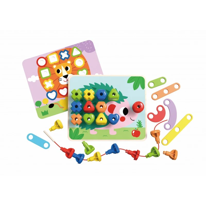 Дървена образователна играчка Низанка Rainbow Tk089 от Tooky Toy