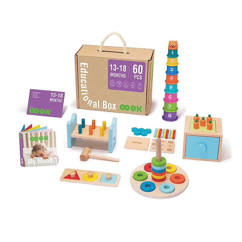 Дървена образователна играчка Монтесори Образователен Сет Tk752-13м+ от Tooky Toy