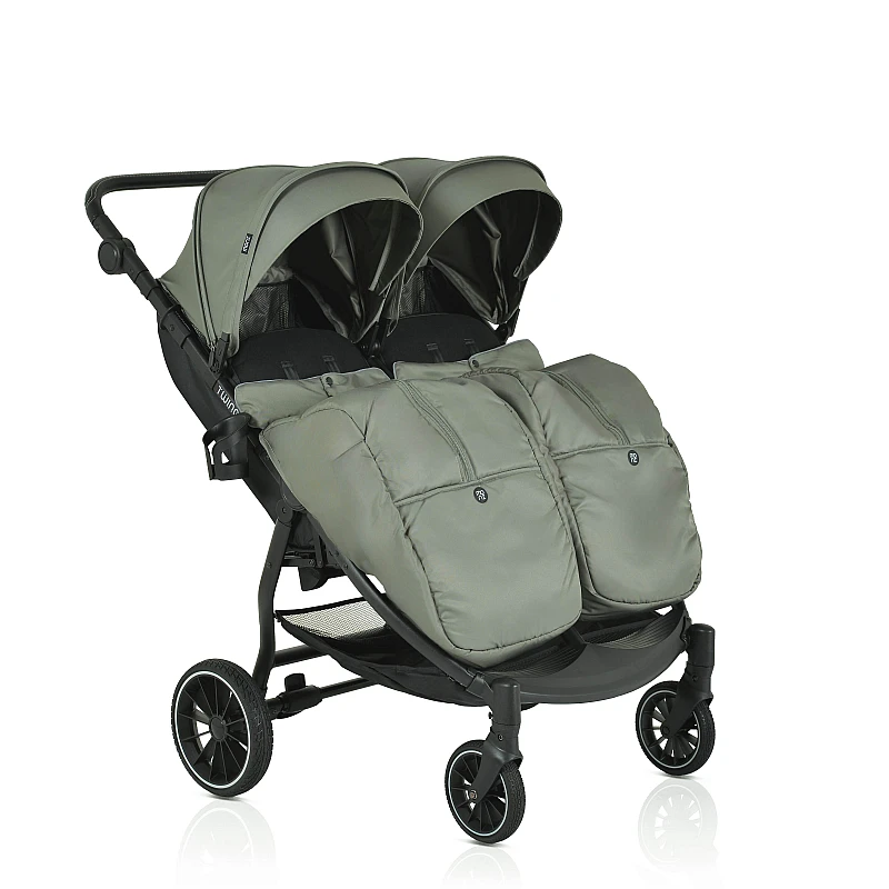 Бебешка количка за близнаци Twingo Mineral-green от Moni