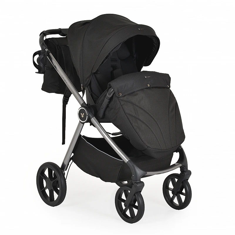 Комбинирана бебешка количка 3 в 1 Unique Carbon-black от Cangaroo