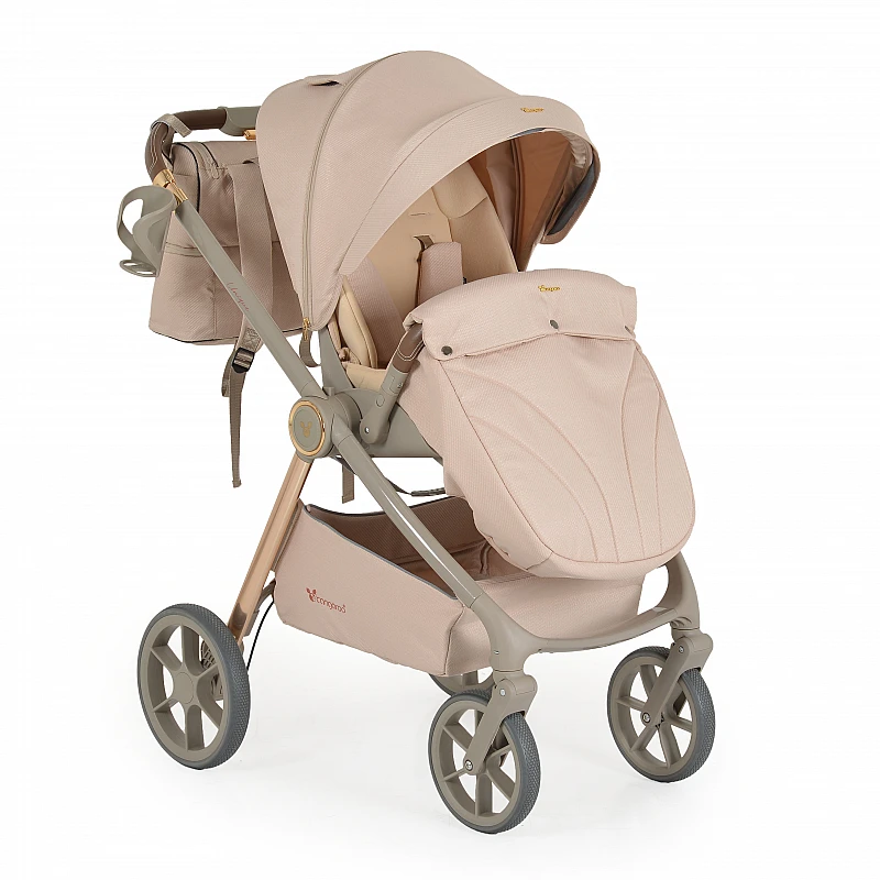 Комбинирана бебешка количка 3 в 1 Unique Macadamia-beige от Cangaroo