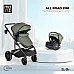 Комбинирана бебешка количка 3 в 1 All Road Dark-green от Moni