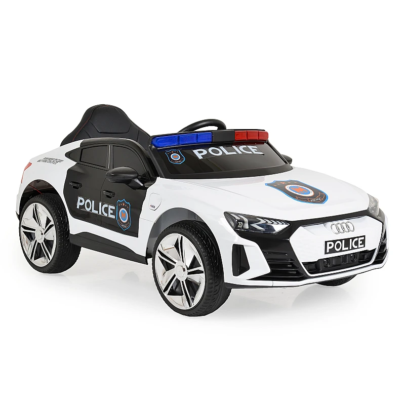 Акумулаторна кола Audi Rs E-tron 717 Бял Полиция