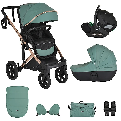Комбинирана бебешка количка 3 в 1 Eggo Emerald-blue от Cangaroo
