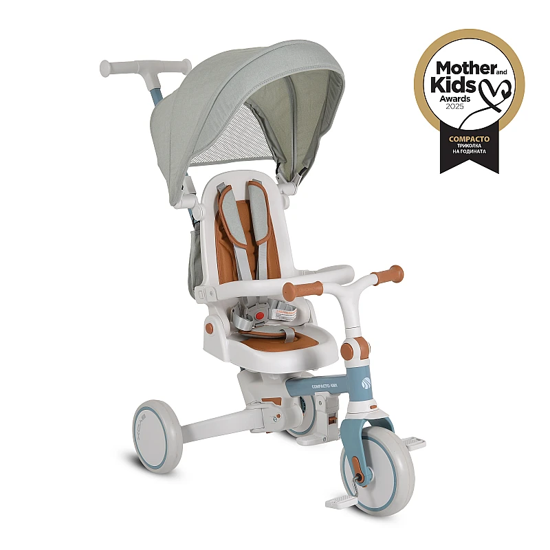 Детска триколка с родителски контрол Compacto 4в1 Син от Byox
