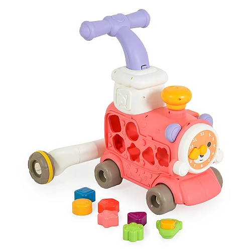 Детска играчка за прохождане 3в1 Happy Train Pink от Moni Toys Детска играчка за прохождане 3в1 Happy Train Pink от Moni Toys