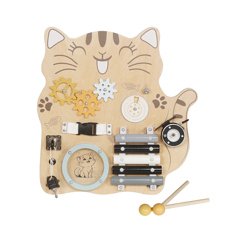 Дървена образователна играчка Монтесори Дъска Cat от Moni Toys