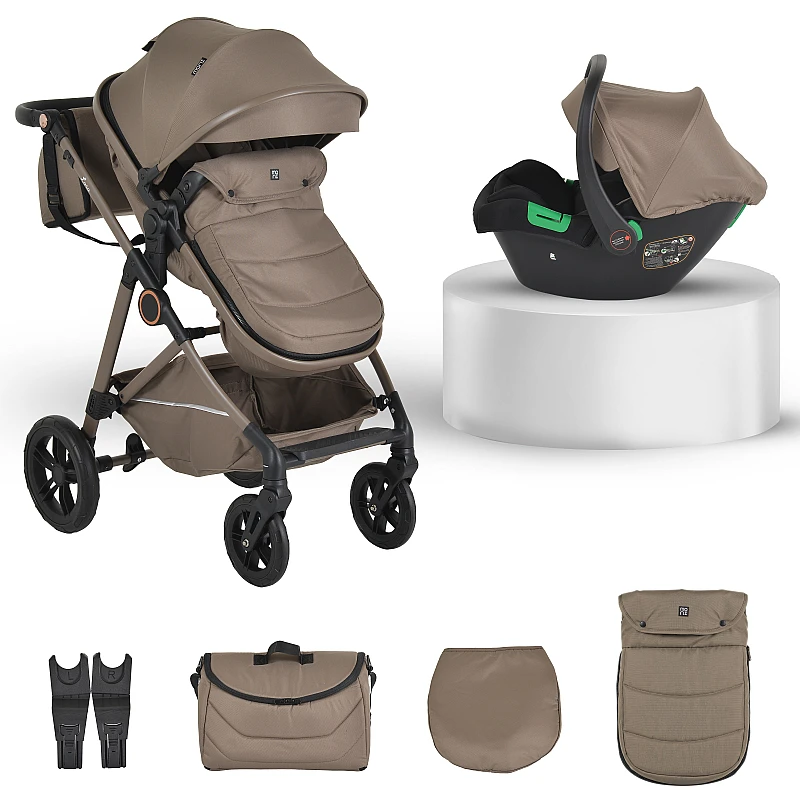 Комбинирана бебешка количка 2 в 1 Lara Beige от Moni