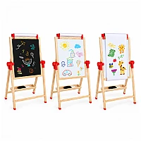 Дървена образователна играчка Дъска за Рисуване 3в1 от Moni Toys